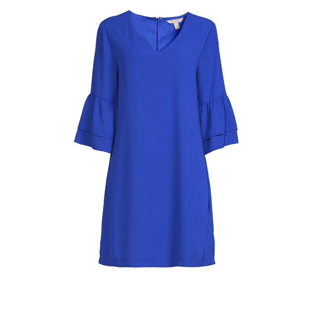 NWT Women's Flounce Sleeve Shift Dress from Nine.Eight Blue Size XXXL